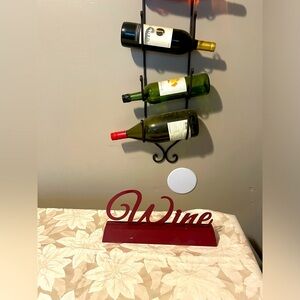 Wine home decor sign approximately 13 inches metal letters GUC sign only